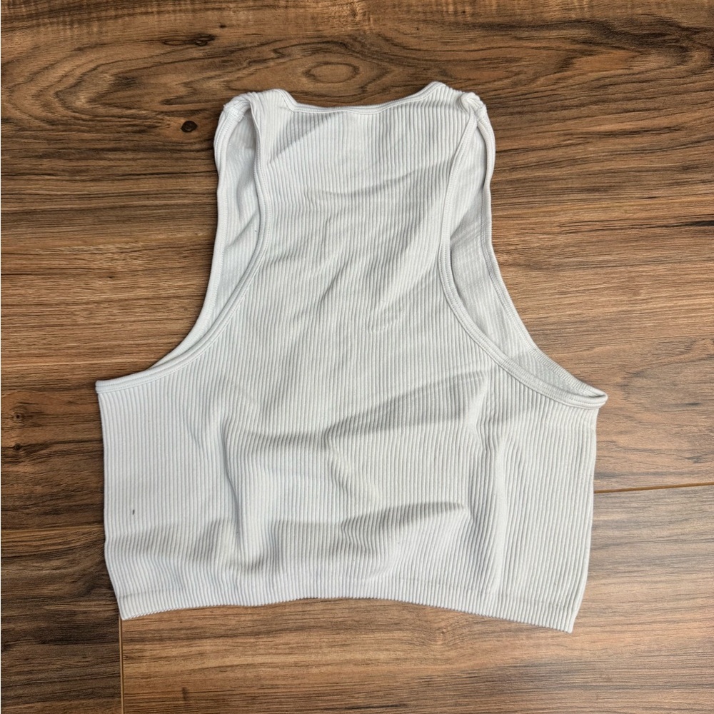 White Ribbed Tank Top - Picture 2 of 3